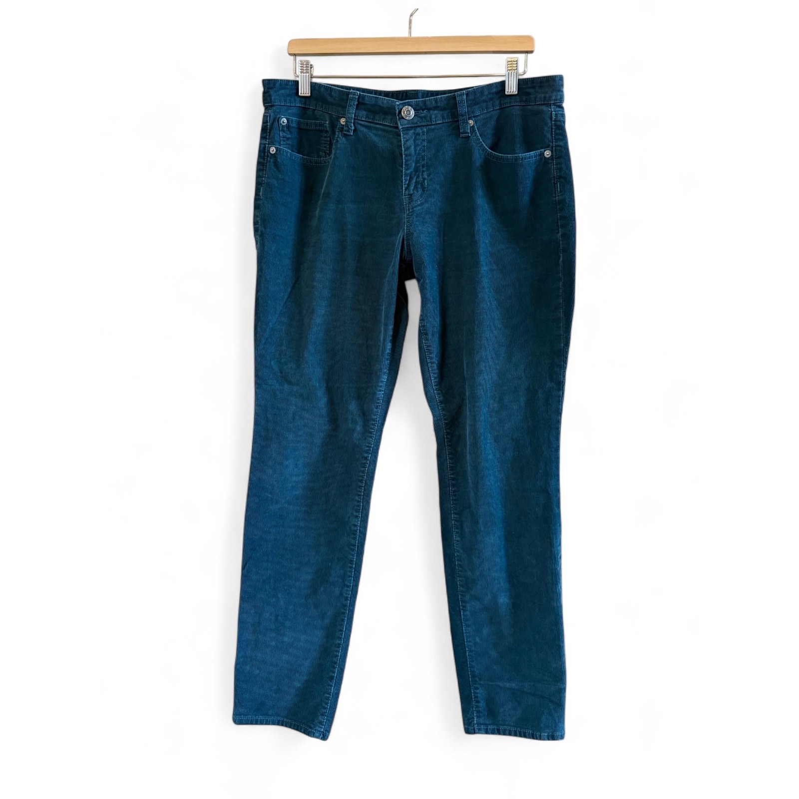 Gap Women's Casual Dark Green Premium Skinny Corduroy Pants Fall Winter Size 12r